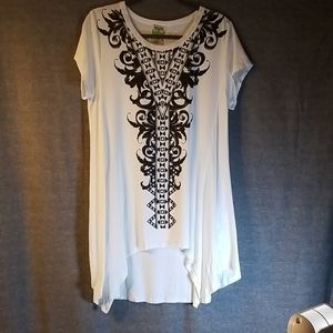 NWOT Vocal Rhinestone Size XL White Shirt Blouse